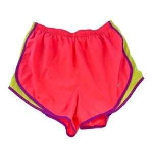 NIKE WOMEN'S TEMPO DRI-FIT RUNNING SHORTS- UNIQUE NEON MELON, YELLOW AND…